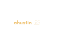 the logo for ahustin on a black background